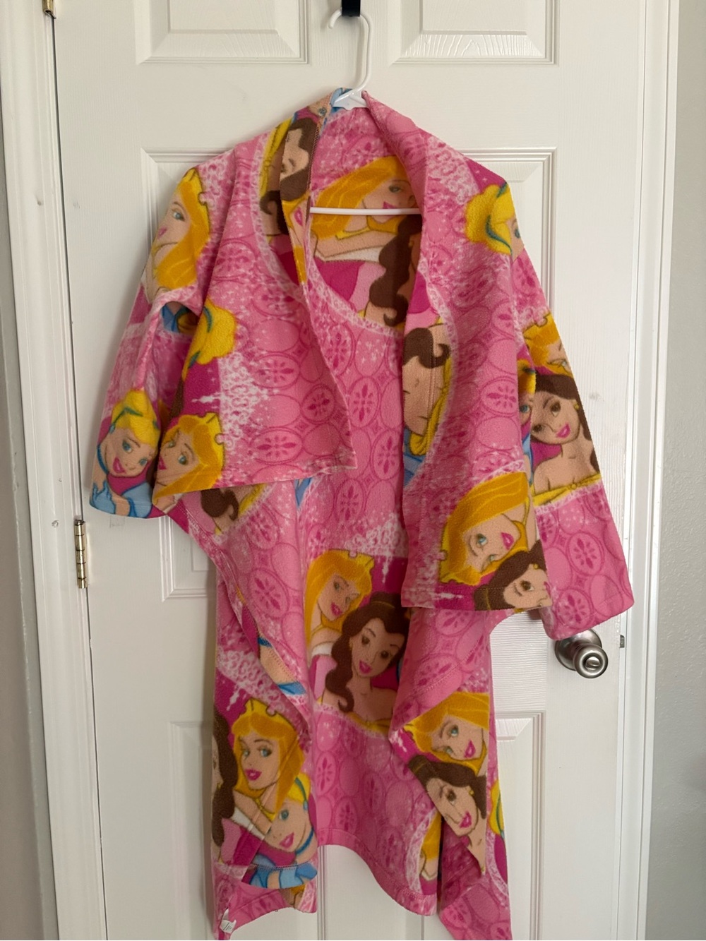 Disney Pink Princess Fleece Robe with Colorful Princess Faces